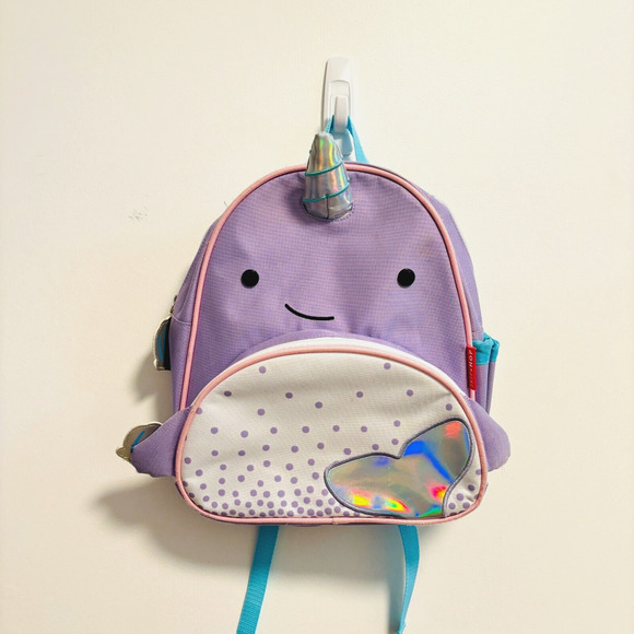 Skip Hop Backpack Girls Little Kid 12" School Bag Narwal Pink Purple Blue - Picture 1 of 8